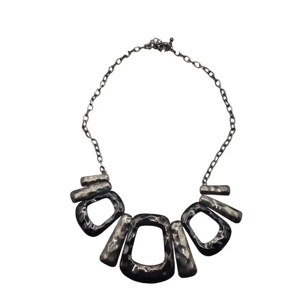 Style & Co Hammered Necklace Silver toned Alloy 17